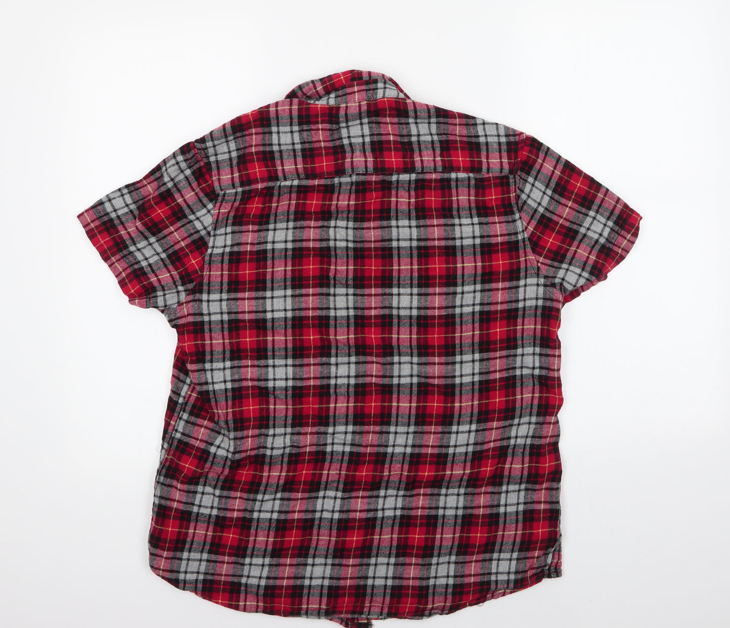 Primark Mens Red Check Cotton  Pyjama Top Size M  Button