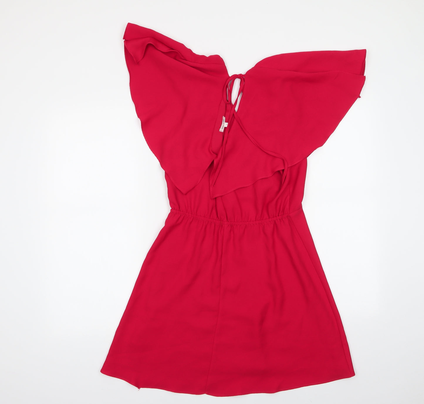 River Island Womens Red  Polyester A-Line  Size 10  V-Neck Zip