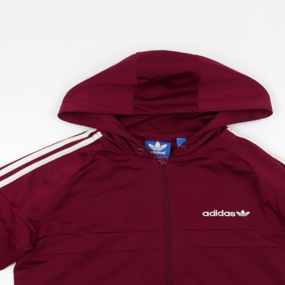 adidas Mens Purple  Polyester Full Zip Hoodie Size S