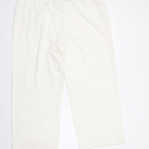 bonprix Womens White  Polyester Dress Pants Trousers Size 24 L30 in Regular Button