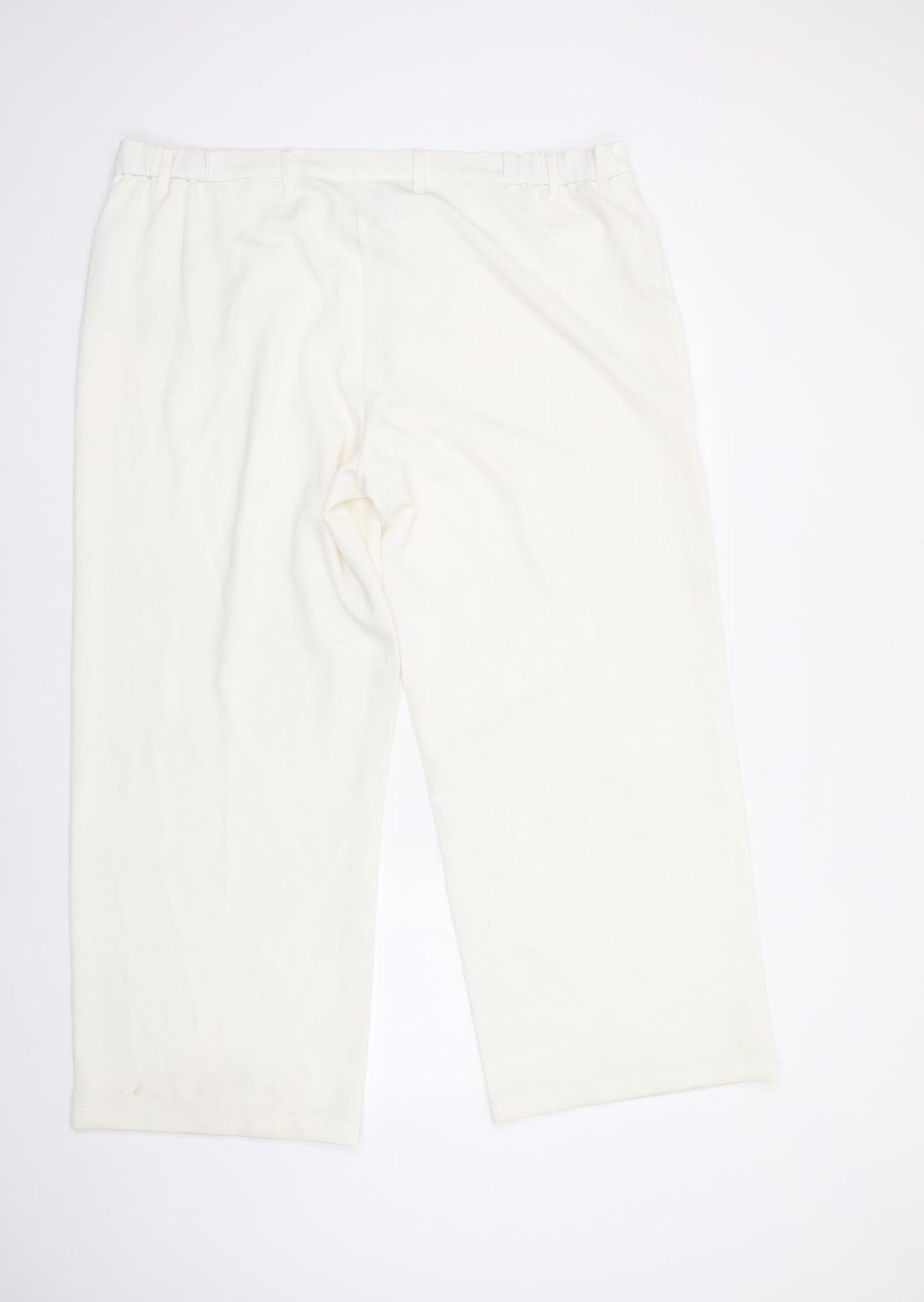 bonprix Womens White  Polyester Dress Pants Trousers Size 24 L30 in Regular Button
