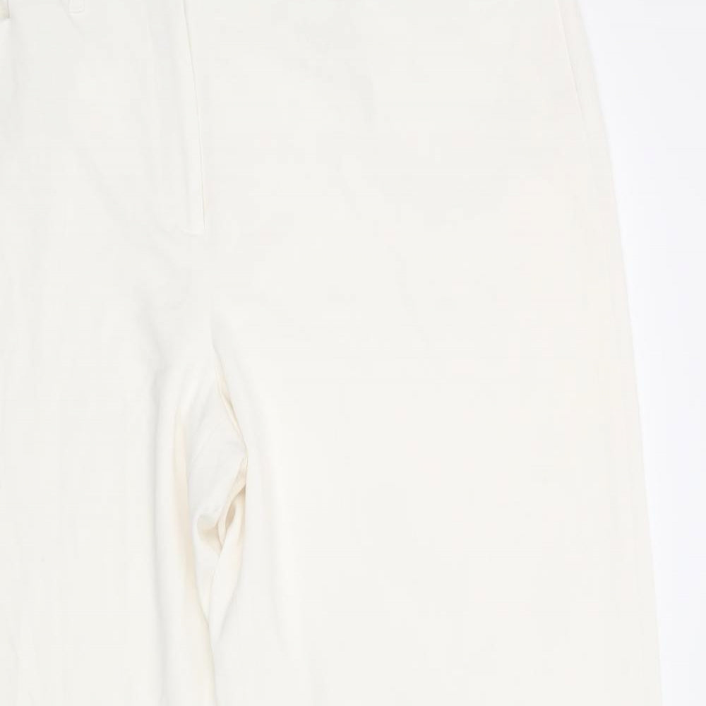bonprix Womens White  Polyester Dress Pants Trousers Size 24 L30 in Regular Button