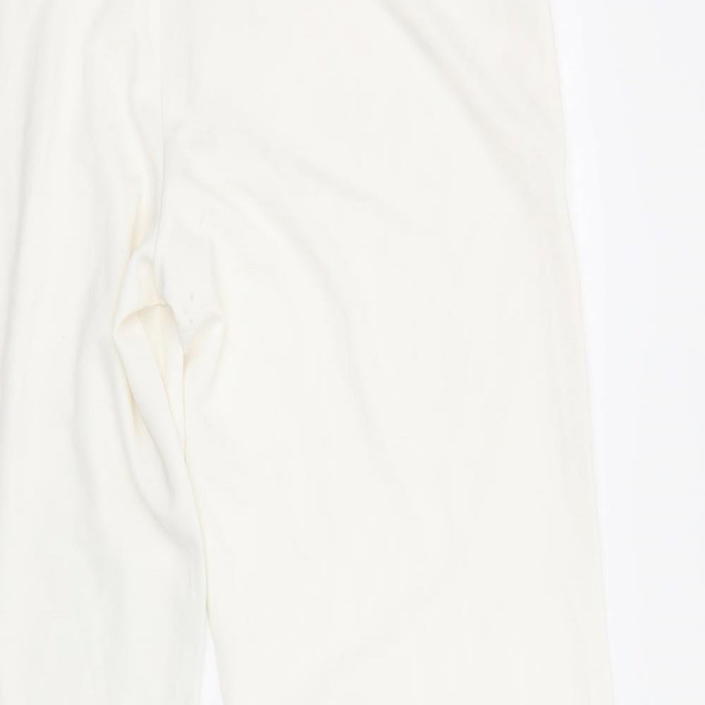 bonprix Womens White  Polyester Dress Pants Trousers Size 24 L30 in Regular Button