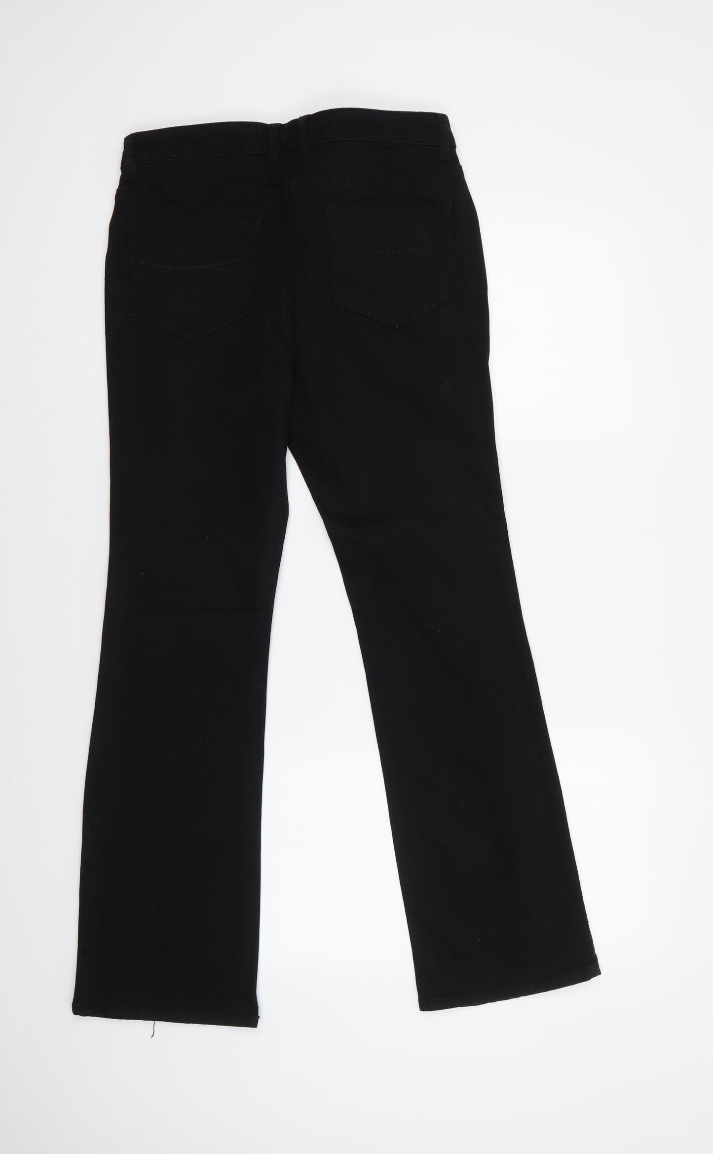 South Womens Black  Cotton Bootcut Jeans Size 12 L30 in Regular Button