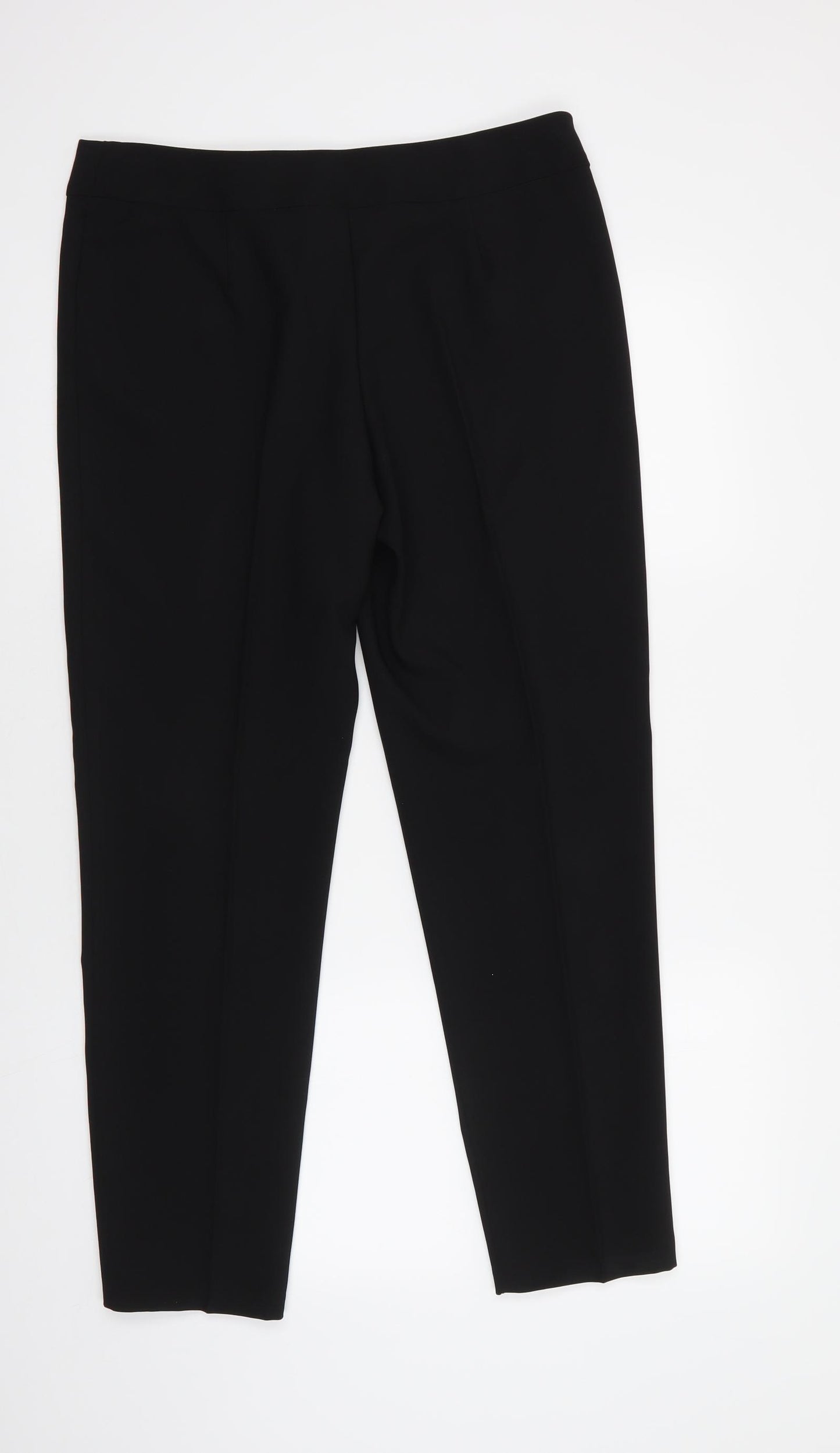 George Womens Black  Polyester Dress Pants Trousers Size 12 L29 in Regular Hook & Loop