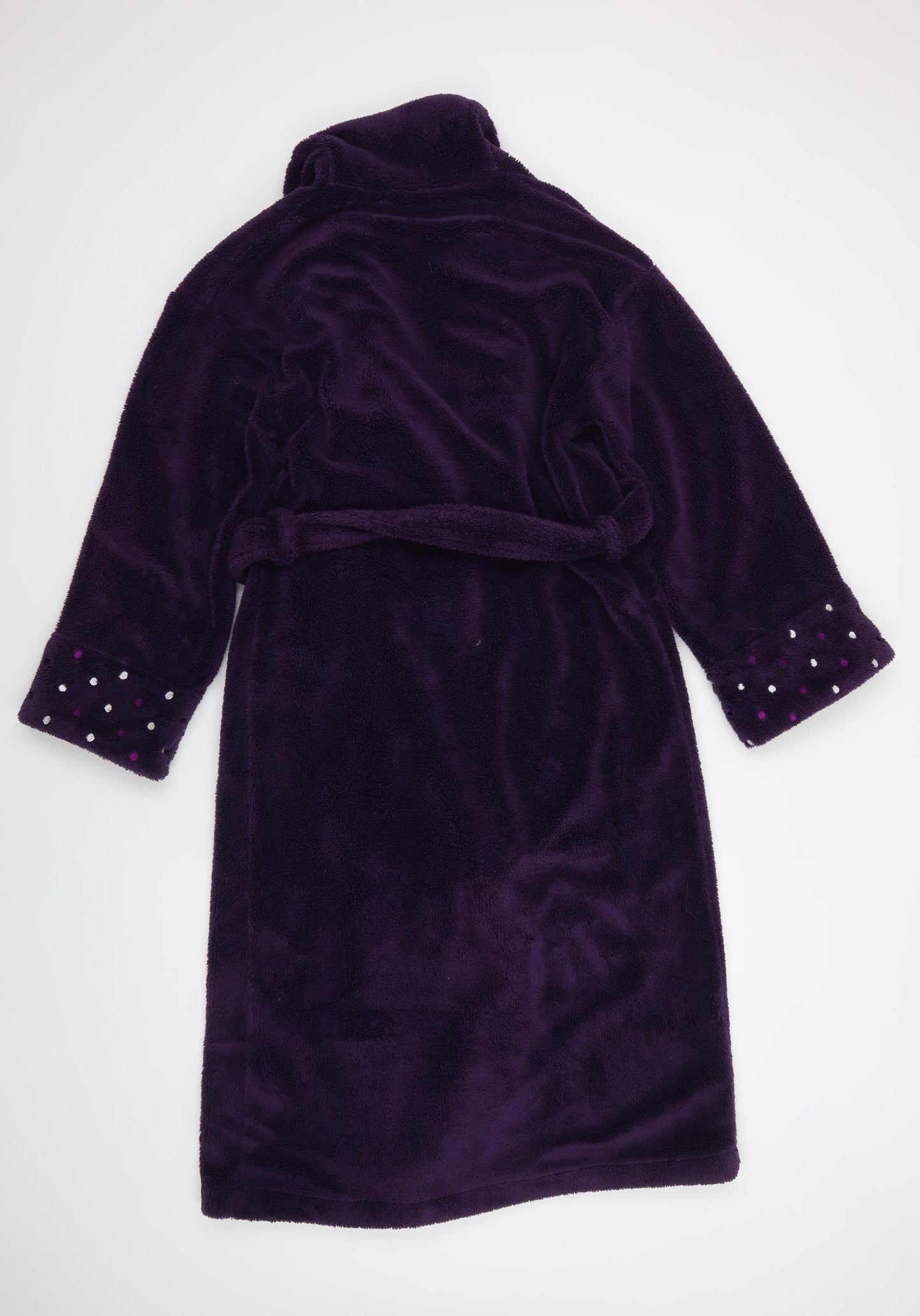 M&S Womens Purple Polka Dot Polyester Kimono Robe Size 10