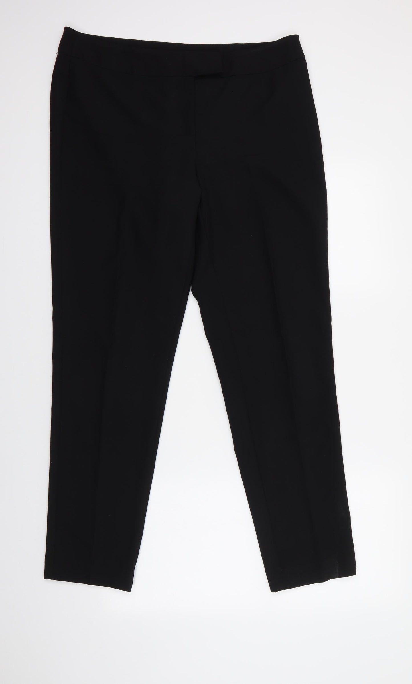 George Womens Black  Polyester Dress Pants Trousers Size 14 L30 in Regular Hook & Loop