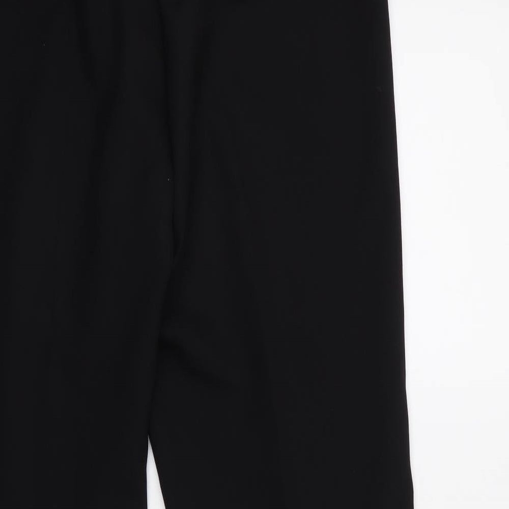 George Womens Black  Polyester Dress Pants Trousers Size 14 L30 in Regular Hook & Loop