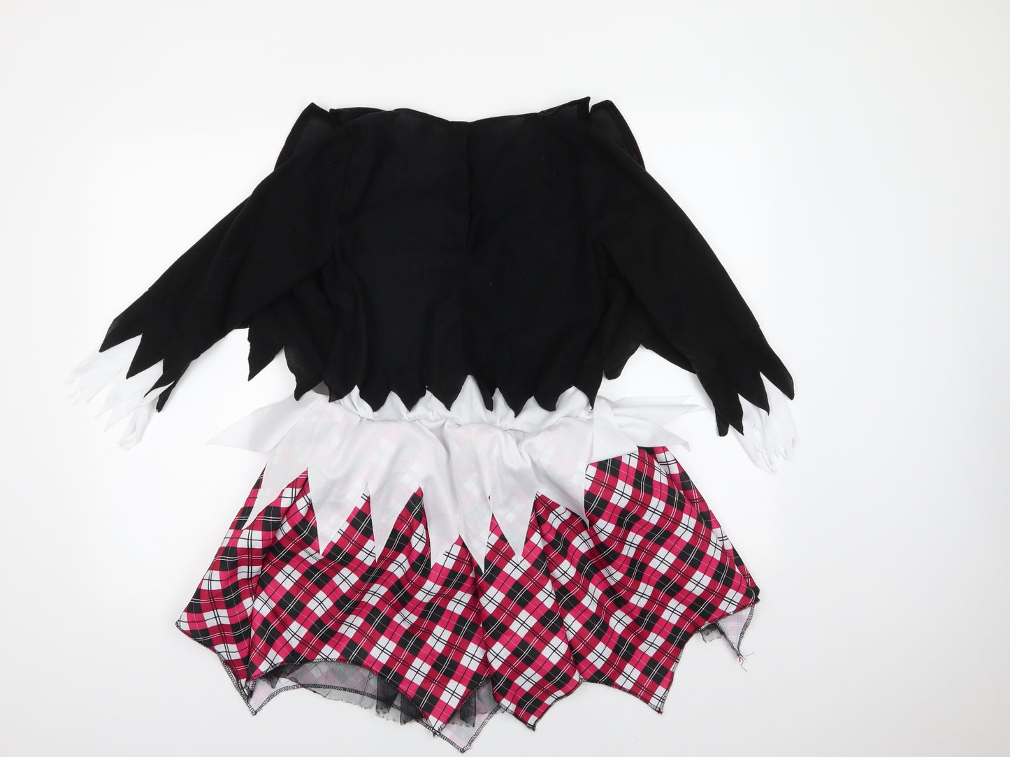 Hallow Scream Girls Black Check Polyester Fit & Flare  Size 13-14 Years  Round Neck  - Halloween Fancy Dress
