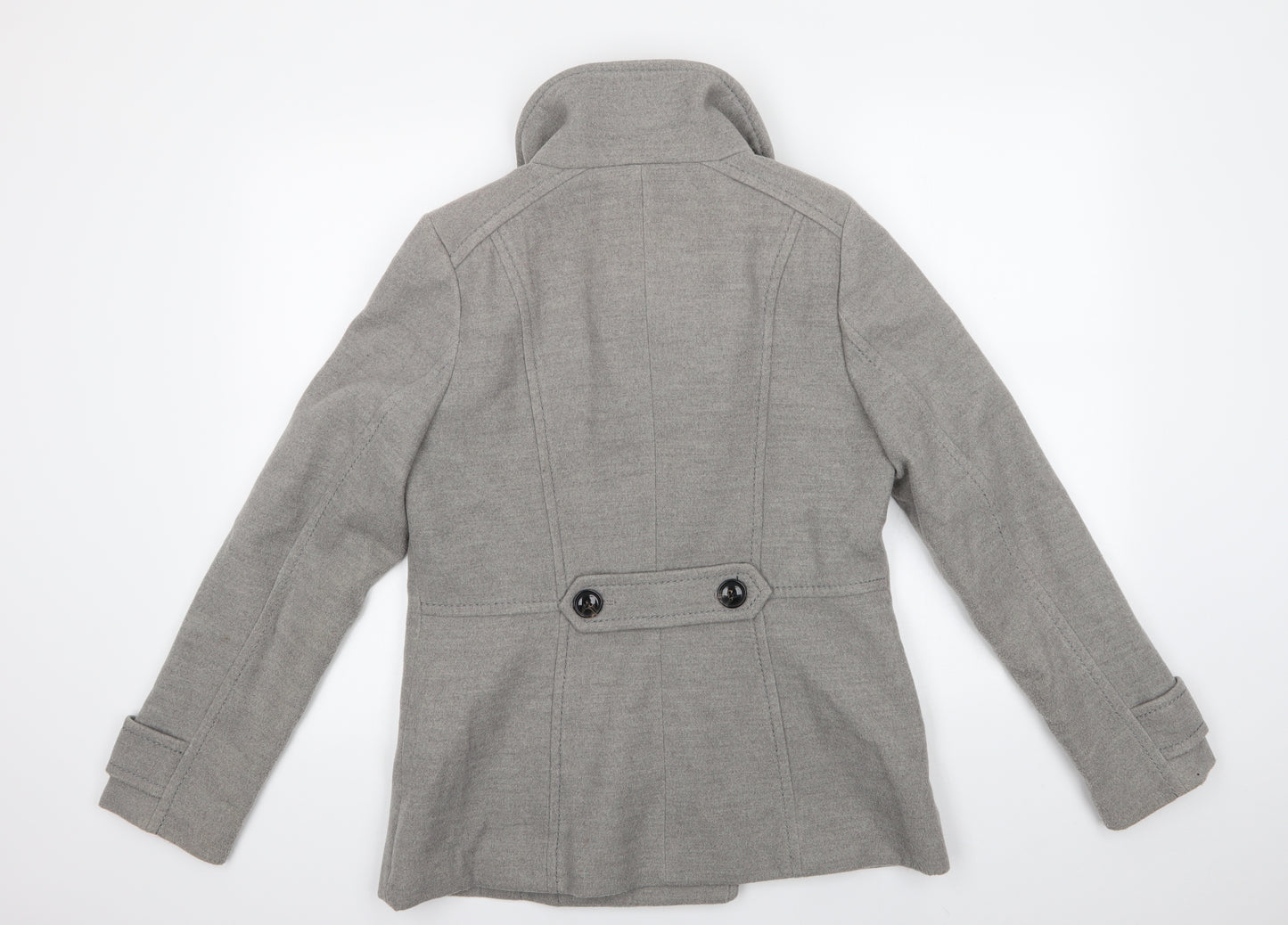 H&M Womens Grey   Pea Coat Coat Size 12  Button