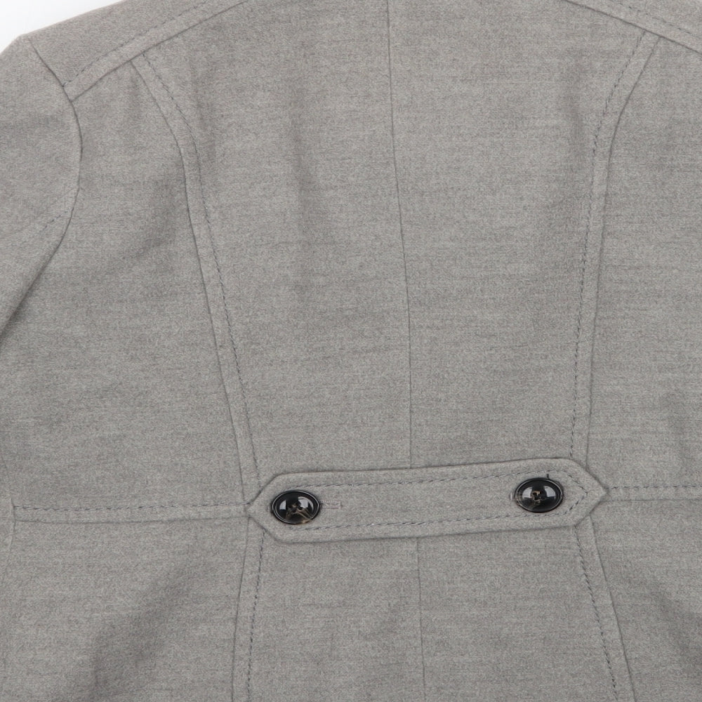 H&M Womens Grey   Pea Coat Coat Size 12  Button