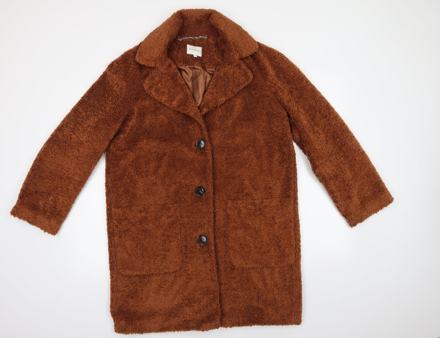 Warehouse Womens Brown   Overcoat Coat Size 12  Button