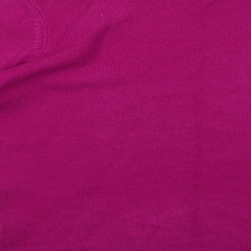 Isle Womens Purple Mock Neck  Wool Pullover Jumper Size S