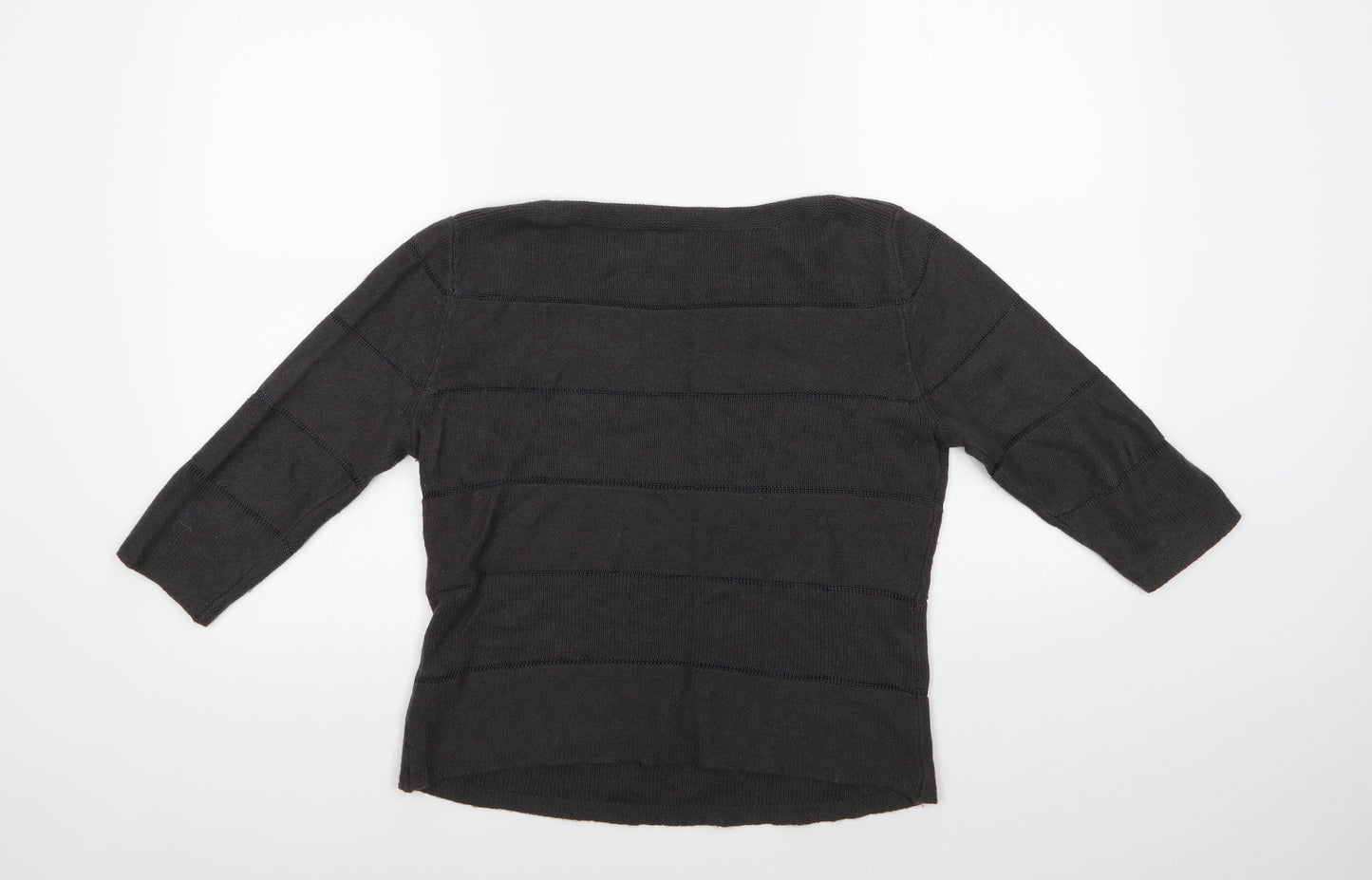 Minuet Womens Grey Boat Neck  Viscose Pullover Jumper Size M