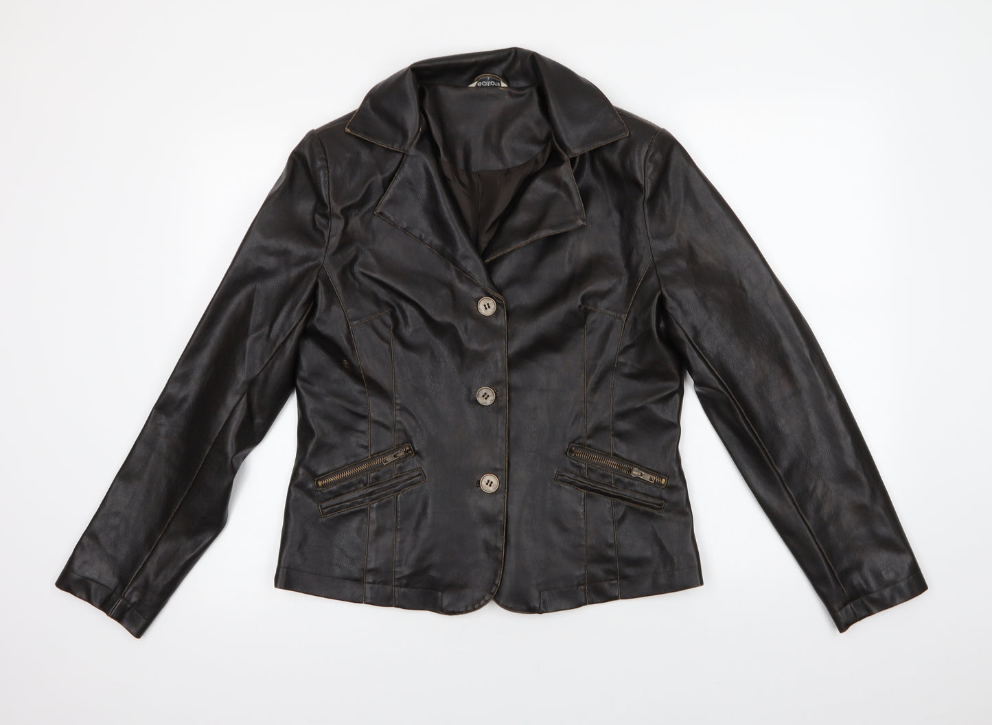 Editions Womens Brown   Jacket  Size L  Button