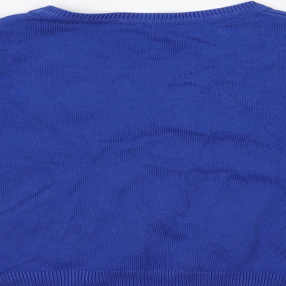 George Girls Blue V-Neck  Cotton Cardigan Jumper Size 3-4 Years  Button - School Wear