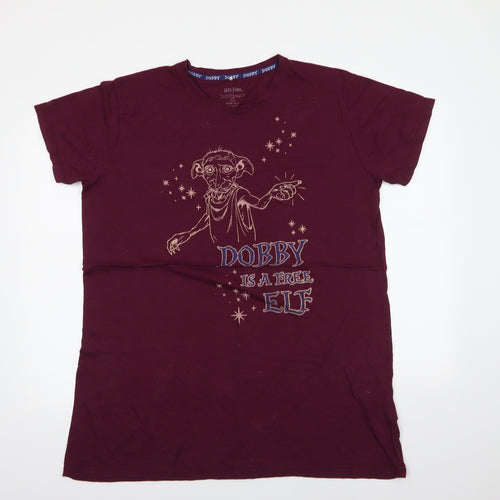 Primark Mens Purple  Cotton  T-Shirt Size L Crew Neck  - Harry Potter