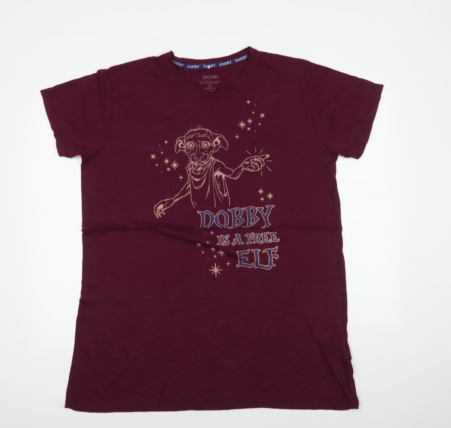 Primark Mens Purple  Cotton  T-Shirt Size L Crew Neck  - Harry Potter