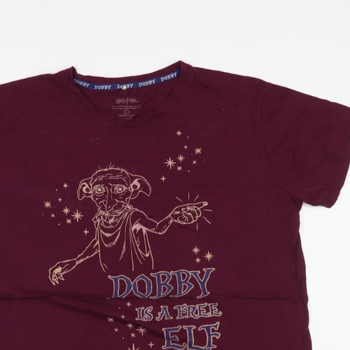 Primark Mens Purple  Cotton  T-Shirt Size L Crew Neck  - Harry Potter