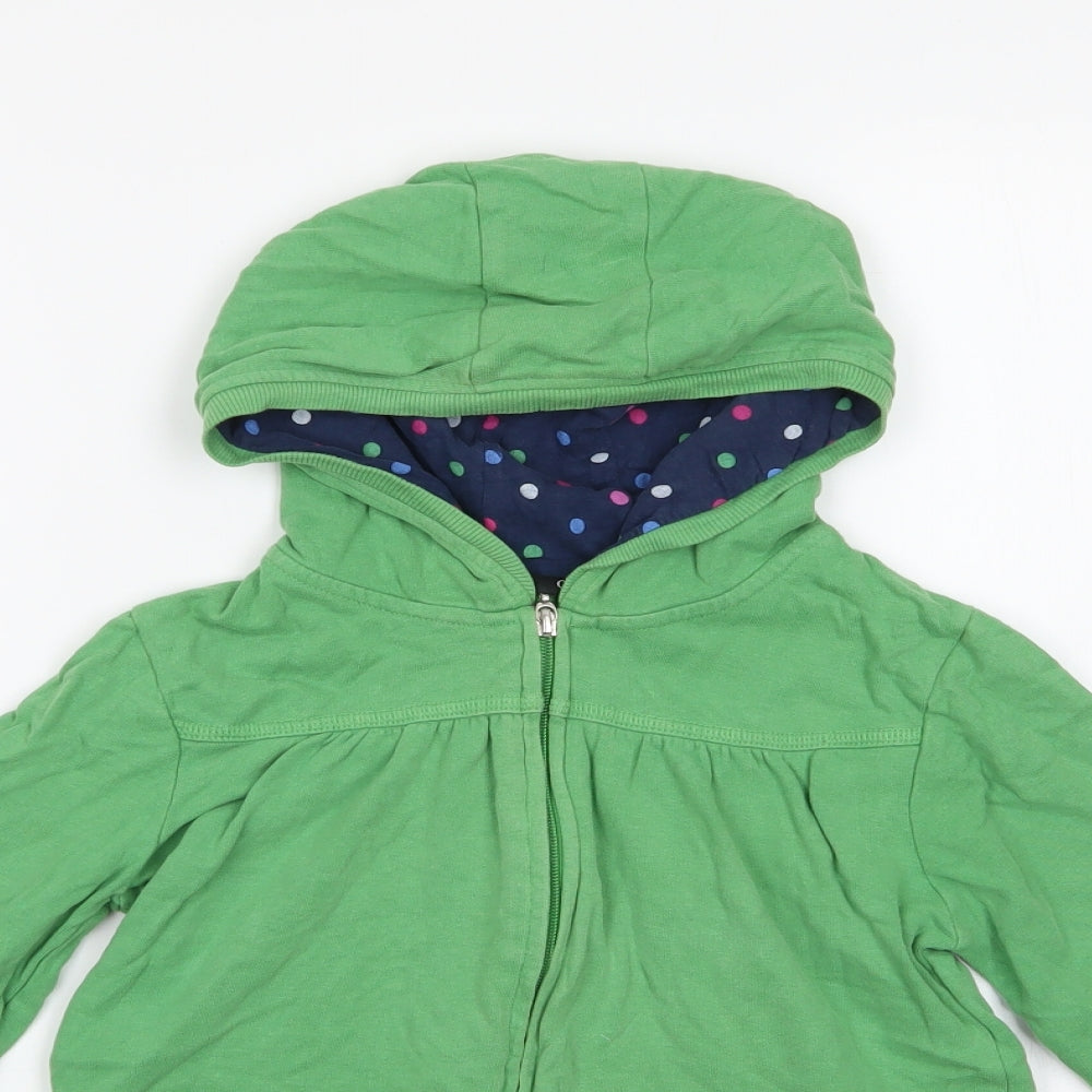George Girls Green  Cotton Full Zip Hoodie Size 11-12 Years  Zip