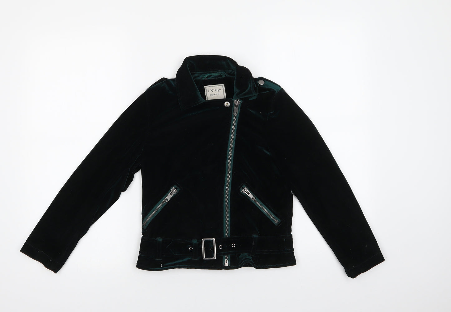 NEXT Girls Green   Biker Jacket Size 9 Years  Zip