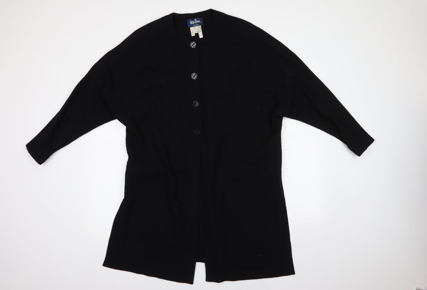Preworn Womens Black   Overcoat Blazer Size 14  Button