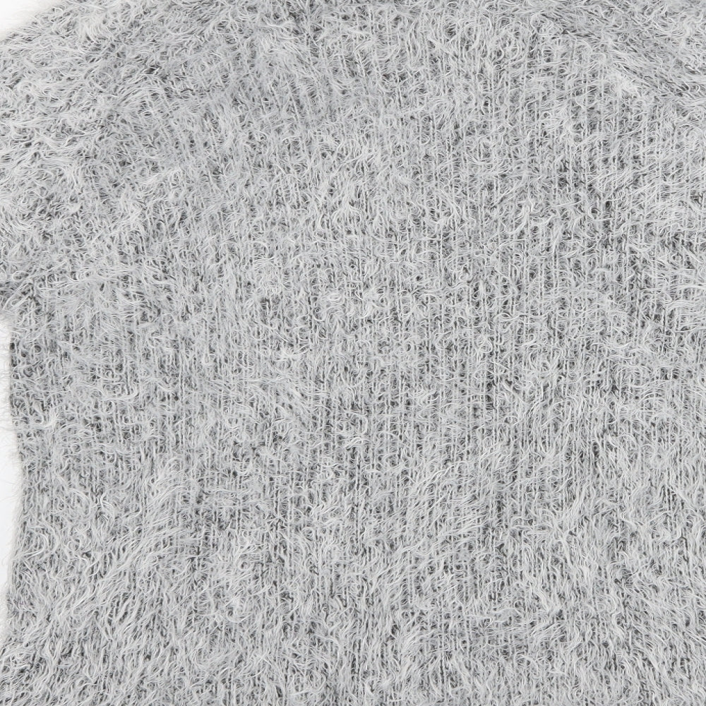 Bellfield Womens Grey Mock Neck  Nylon Pullover Jumper Size 10