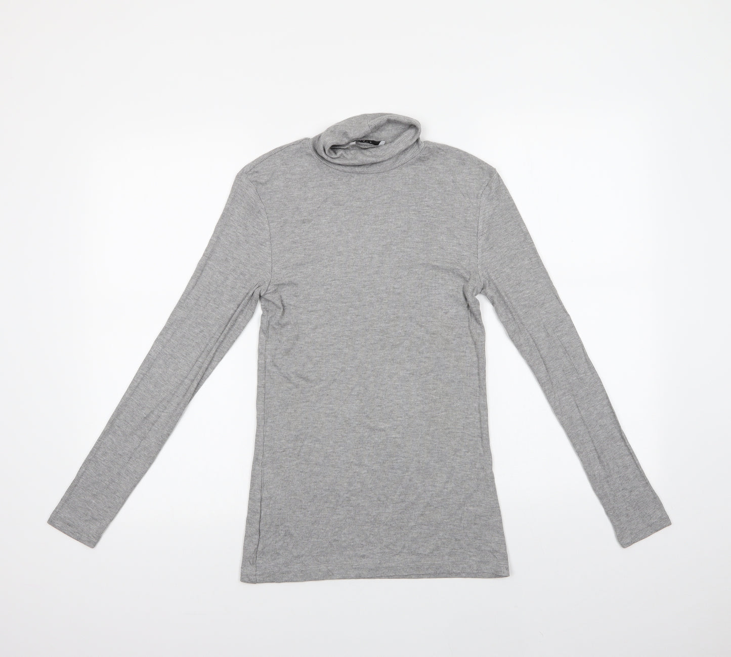 Papaya Womens Grey  Viscose Basic Blouse Size 10 Roll Neck