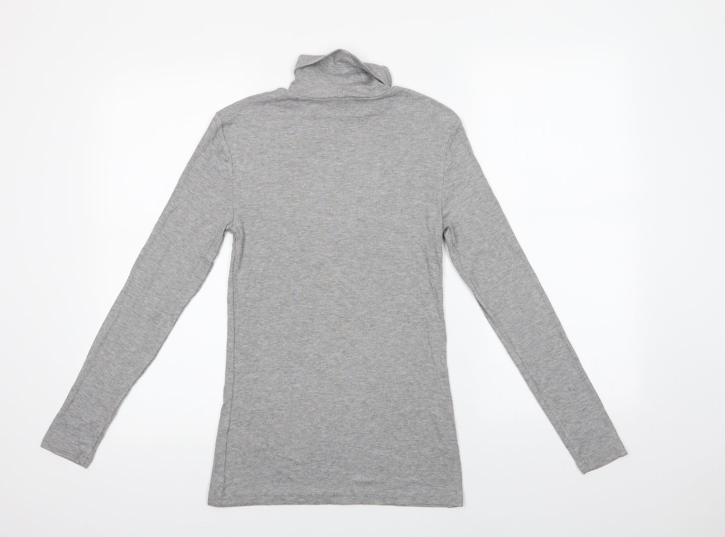 Papaya Womens Grey  Viscose Basic Blouse Size 10 Roll Neck