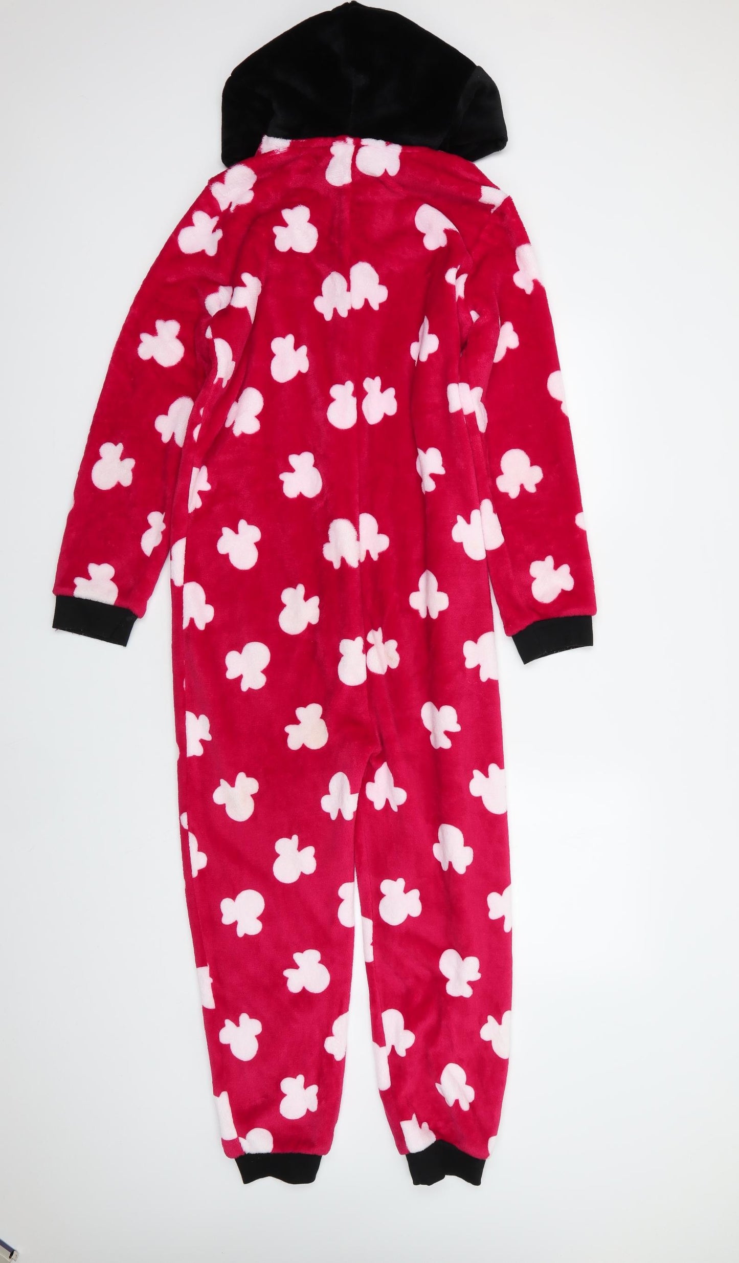 Primark Girls Red Geometric Polyester  Bodysuit Size 12-13 Years  Zip - Minnie Mouse Onesie