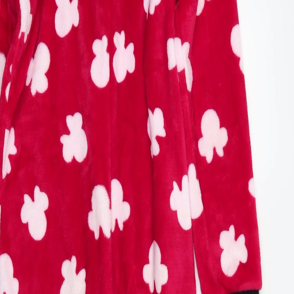 Primark Girls Red Geometric Polyester  Bodysuit Size 12-13 Years  Zip - Minnie Mouse Onesie