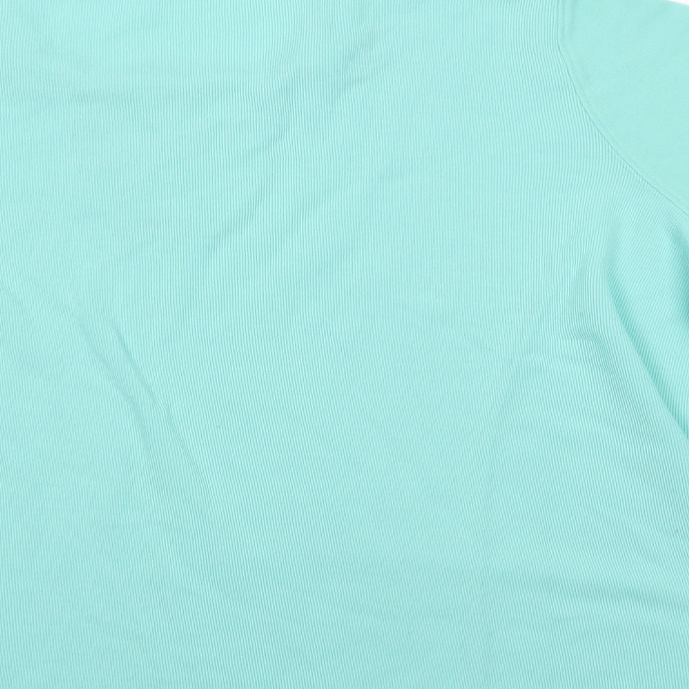 BM Womens Green  Cotton Basic Blouse Size XL Crew Neck