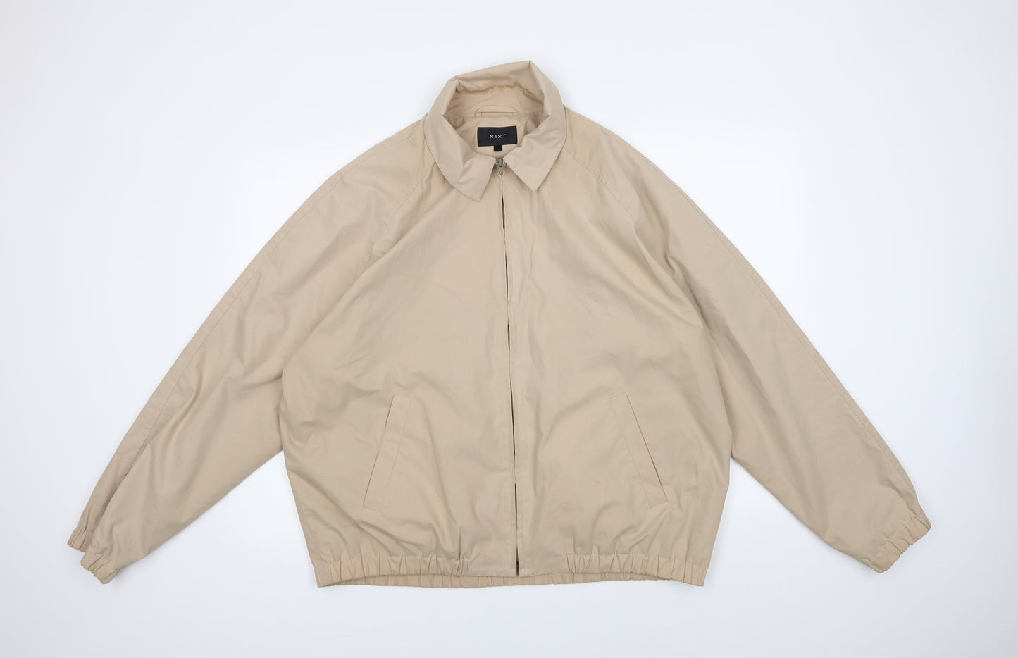 NEXT Mens Beige   Windbreaker Jacket Size L  Zip