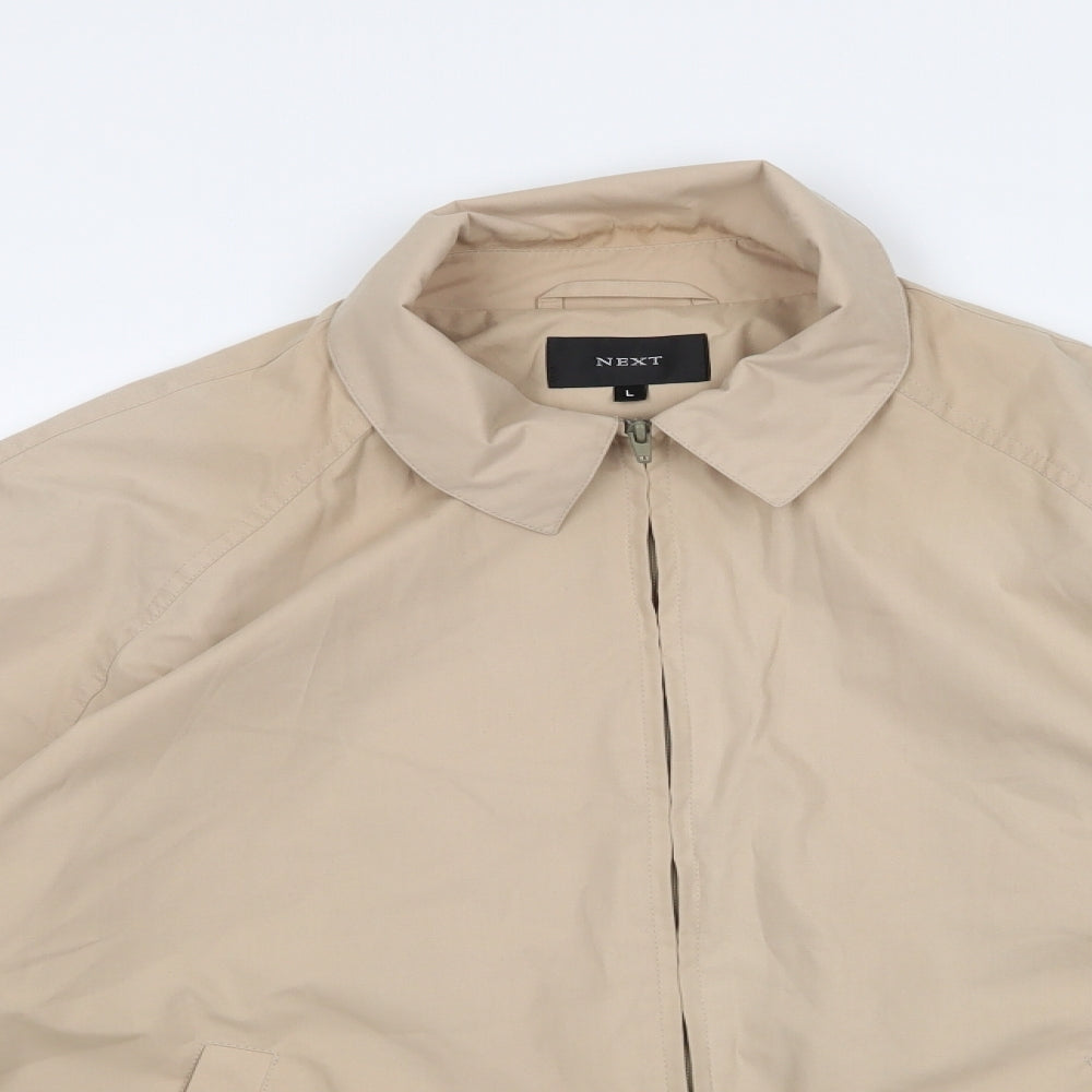 NEXT Mens Beige   Windbreaker Jacket Size L  Zip