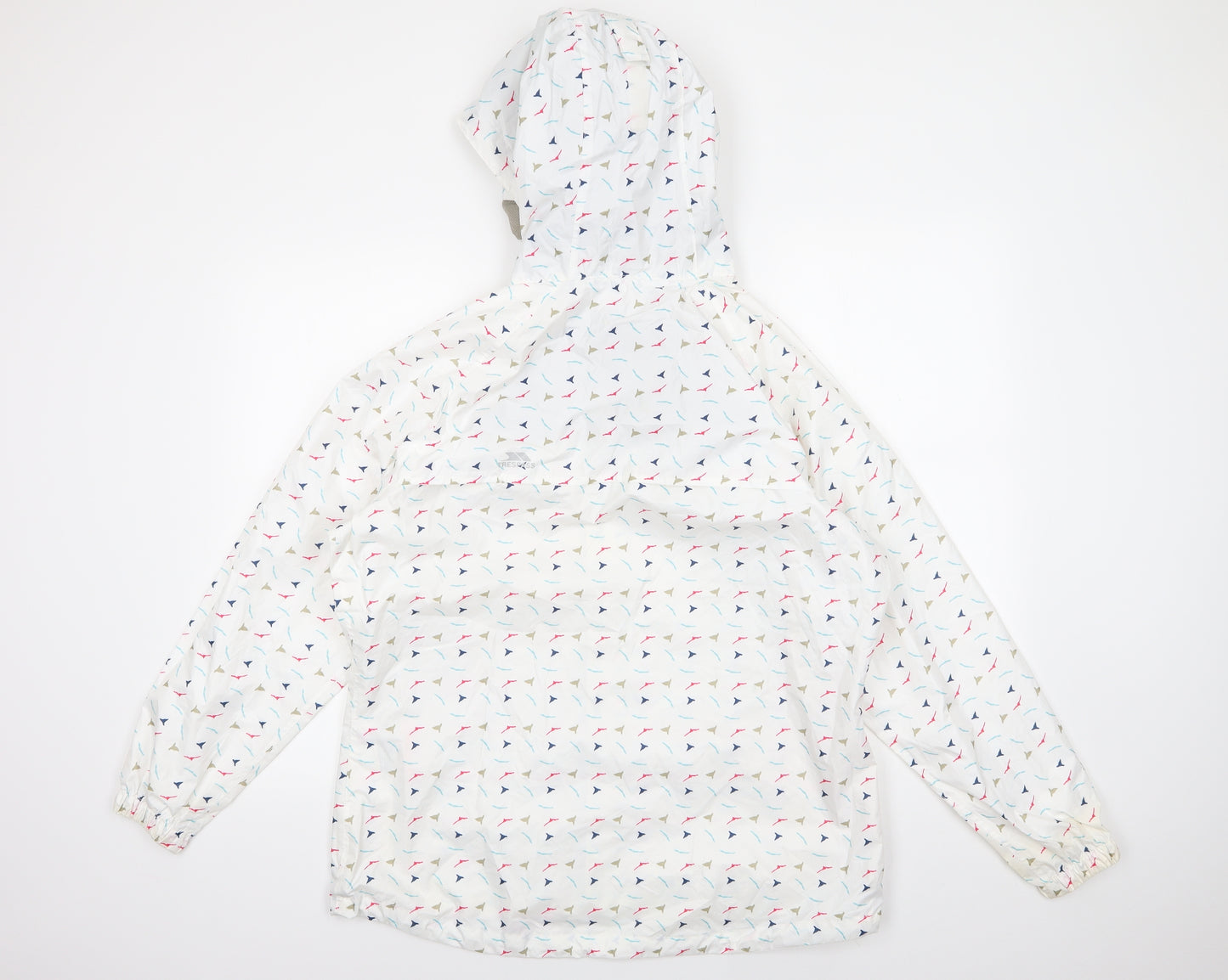 Trespass Womens White Geometric  Rain Coat Jacket Size L  Zip