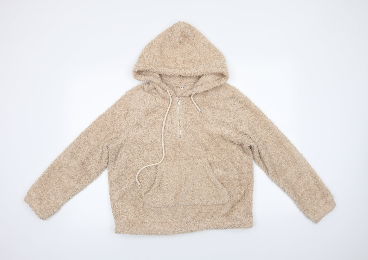 Preworn Womens Beige  Polyester Pullover Hoodie Size L