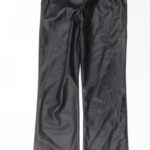 Preworn Womens Black  Polyurethane Trousers  Size 30 in L29 in Regular
