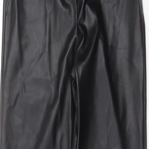 Preworn Womens Black  Polyurethane Trousers  Size 30 in L29 in Regular
