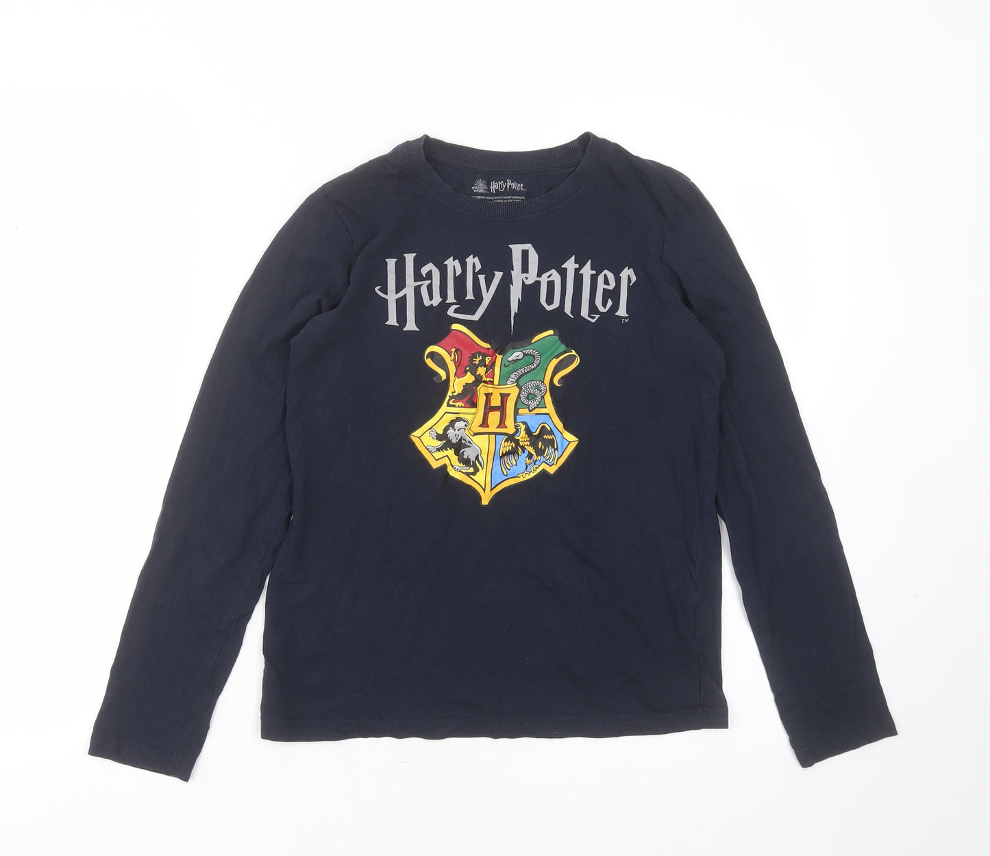 Primark Boys Blue Solid Cotton  Pyjama Top Size 10-11 Years   - harry potter