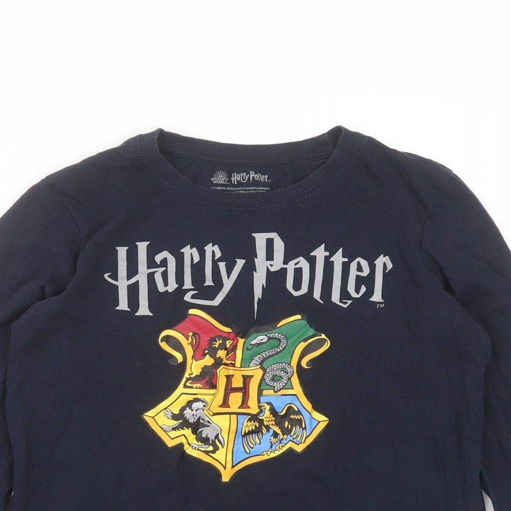 Primark Boys Blue Solid Cotton  Pyjama Top Size 10-11 Years   - harry potter
