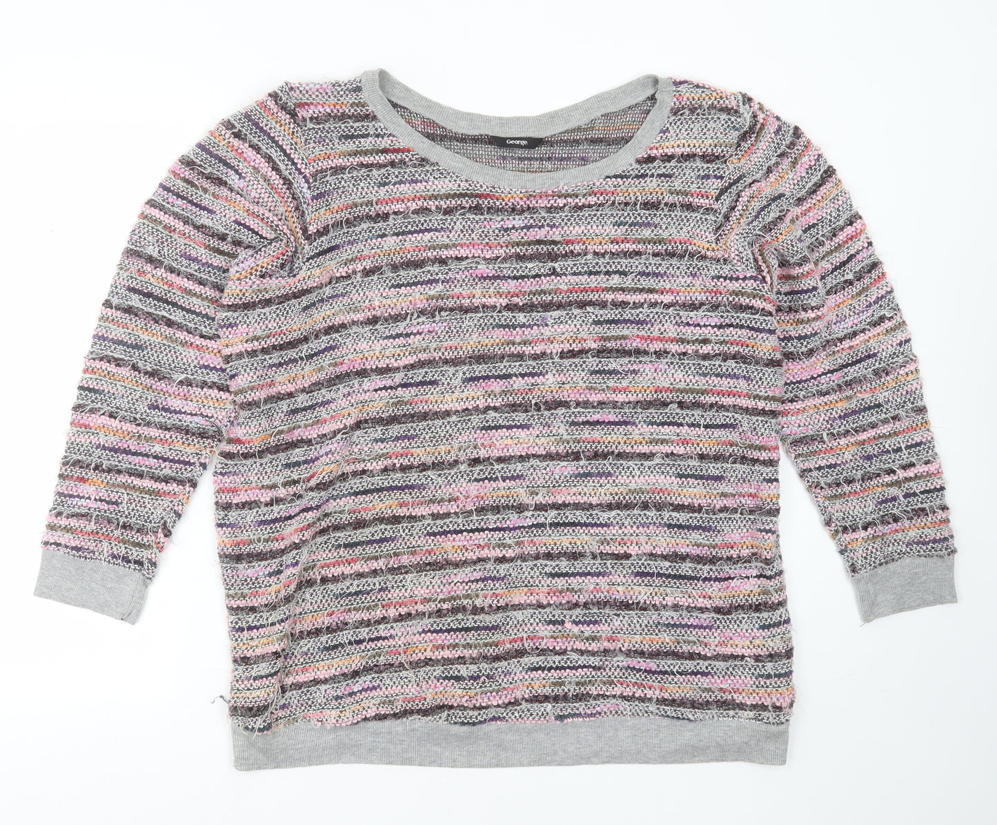 George Womens Multicoloured Round Neck  Acrylic Pullover Jumper Size 22