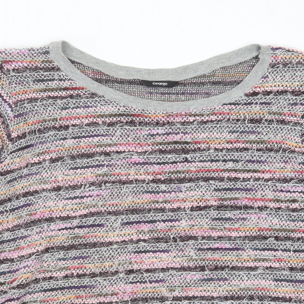 George Womens Multicoloured Round Neck  Acrylic Pullover Jumper Size 22