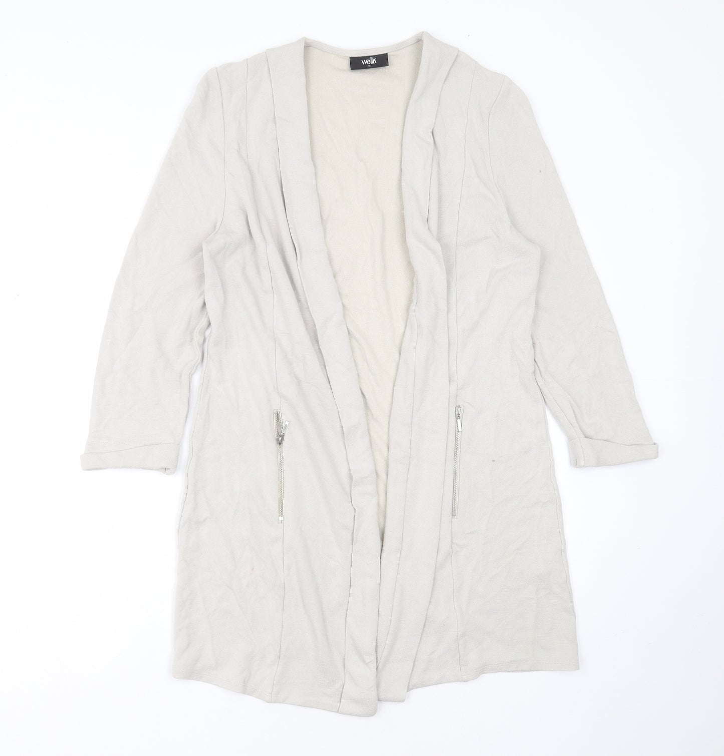 Wallis Womens Grey V-Neck  Viscose Cardigan Jumper Size M