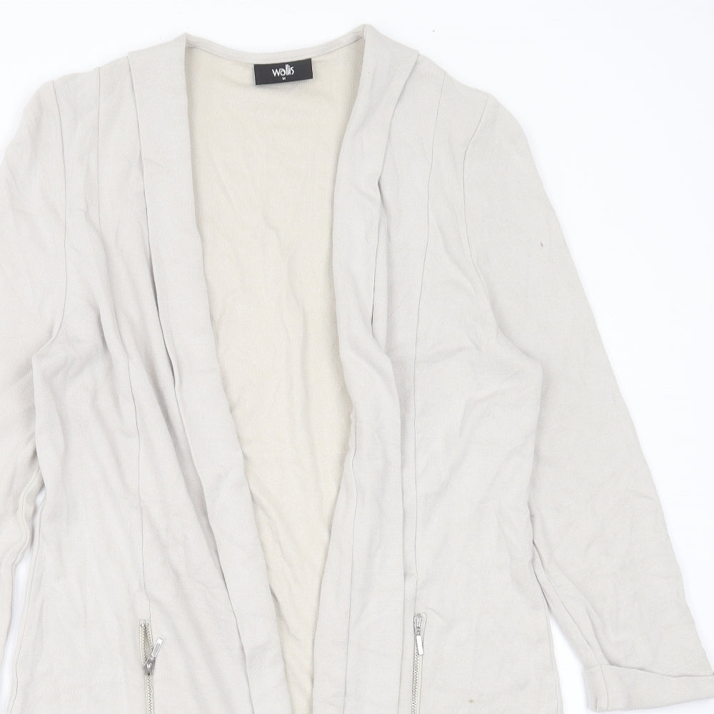 Wallis Womens Grey V-Neck  Viscose Cardigan Jumper Size M