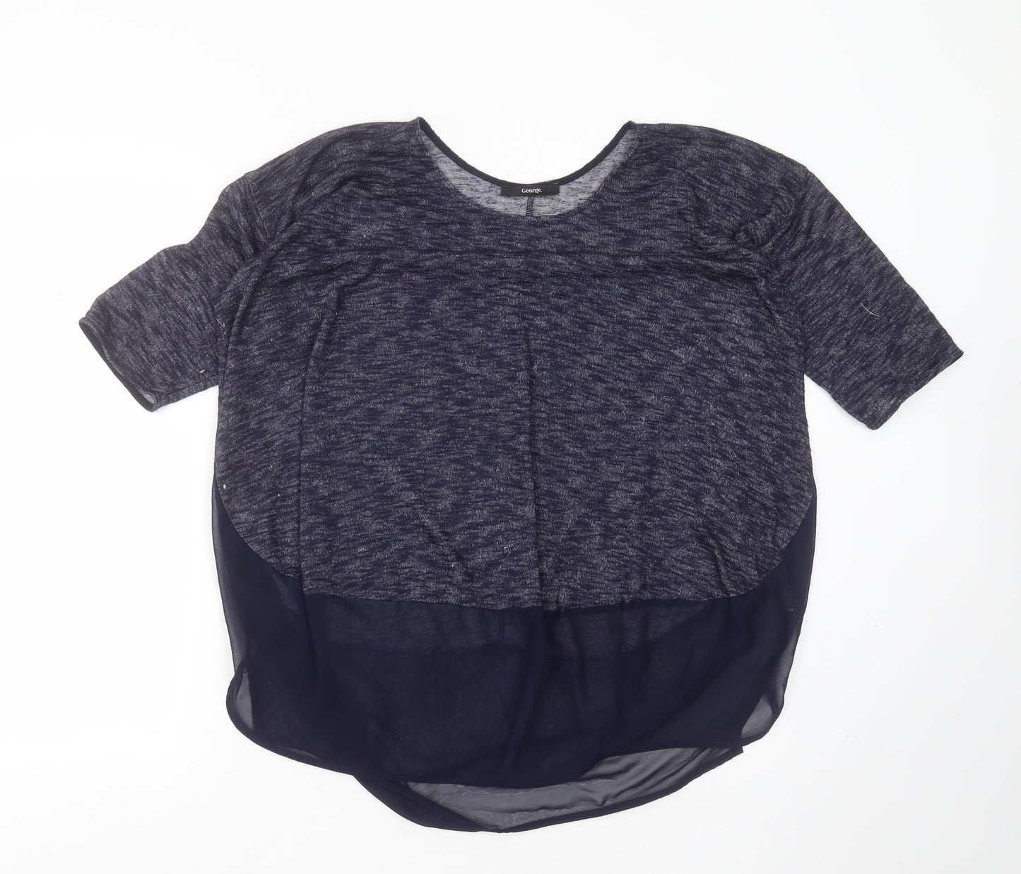 George Womens Blue Round Neck  Viscose Pullover Jumper Size 14
