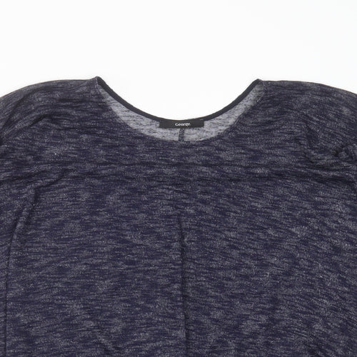 George Womens Blue Round Neck  Viscose Pullover Jumper Size 14