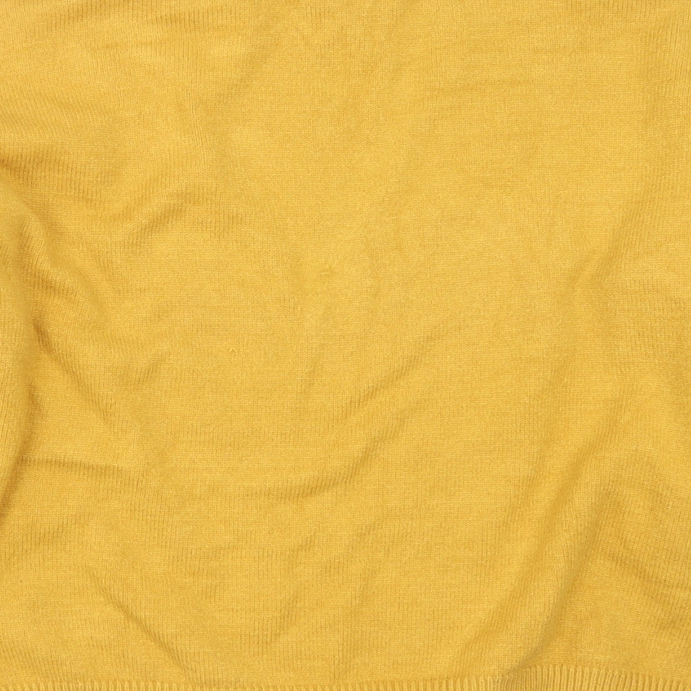 Apricot Womens Yellow Round Neck Geometric Viscose Pullover Jumper Size XL