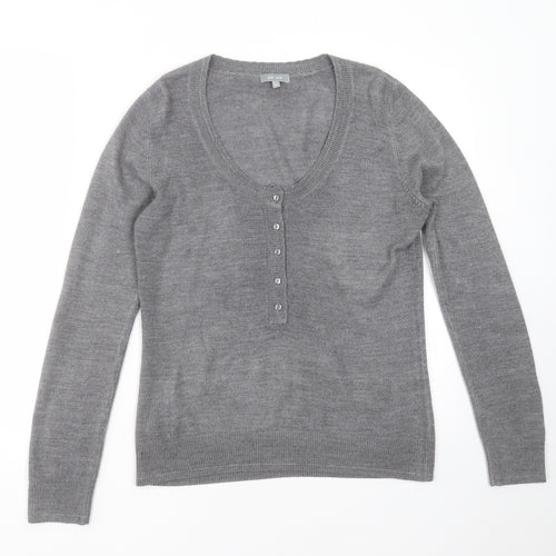 Marks and Spencer Womens Grey Round Neck  Acrylic Pullover Jumper Size 12