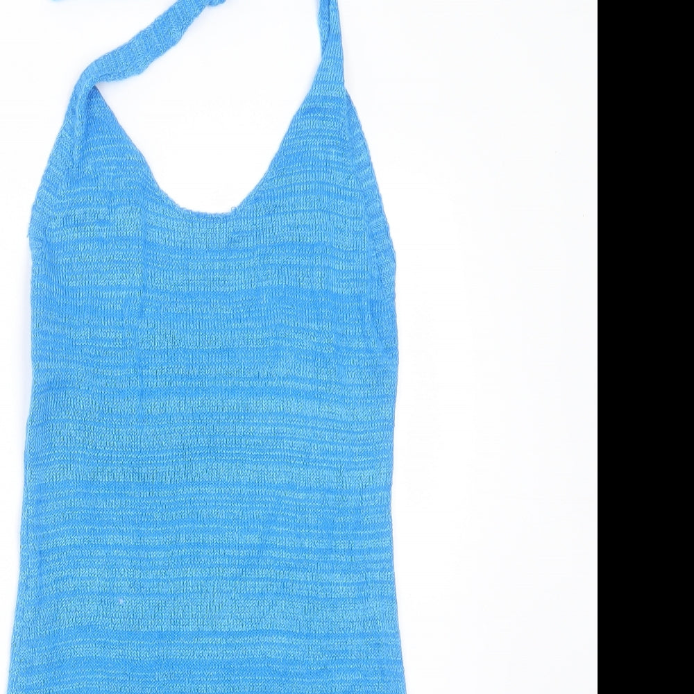 SheIn Womens Blue Round Neck  Viscose Pullover Jumper Size M   - Halter neck