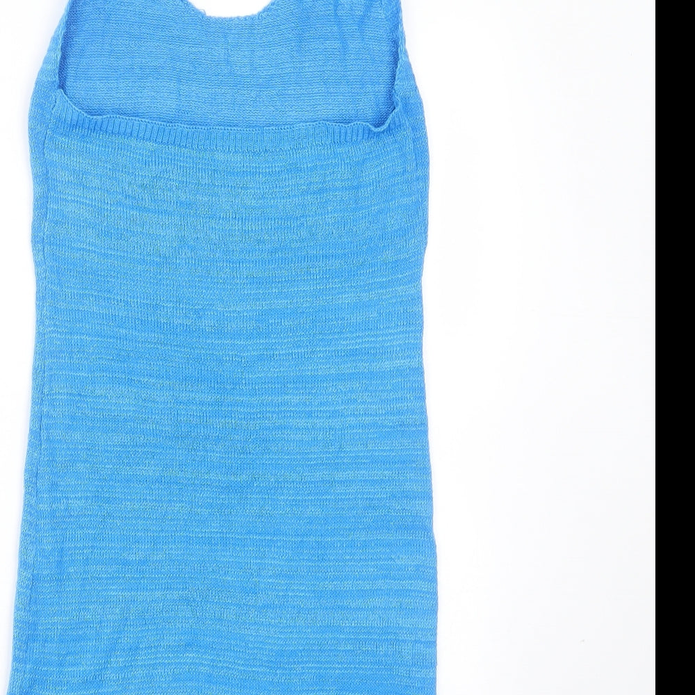 SheIn Womens Blue Round Neck  Viscose Pullover Jumper Size M   - Halter neck